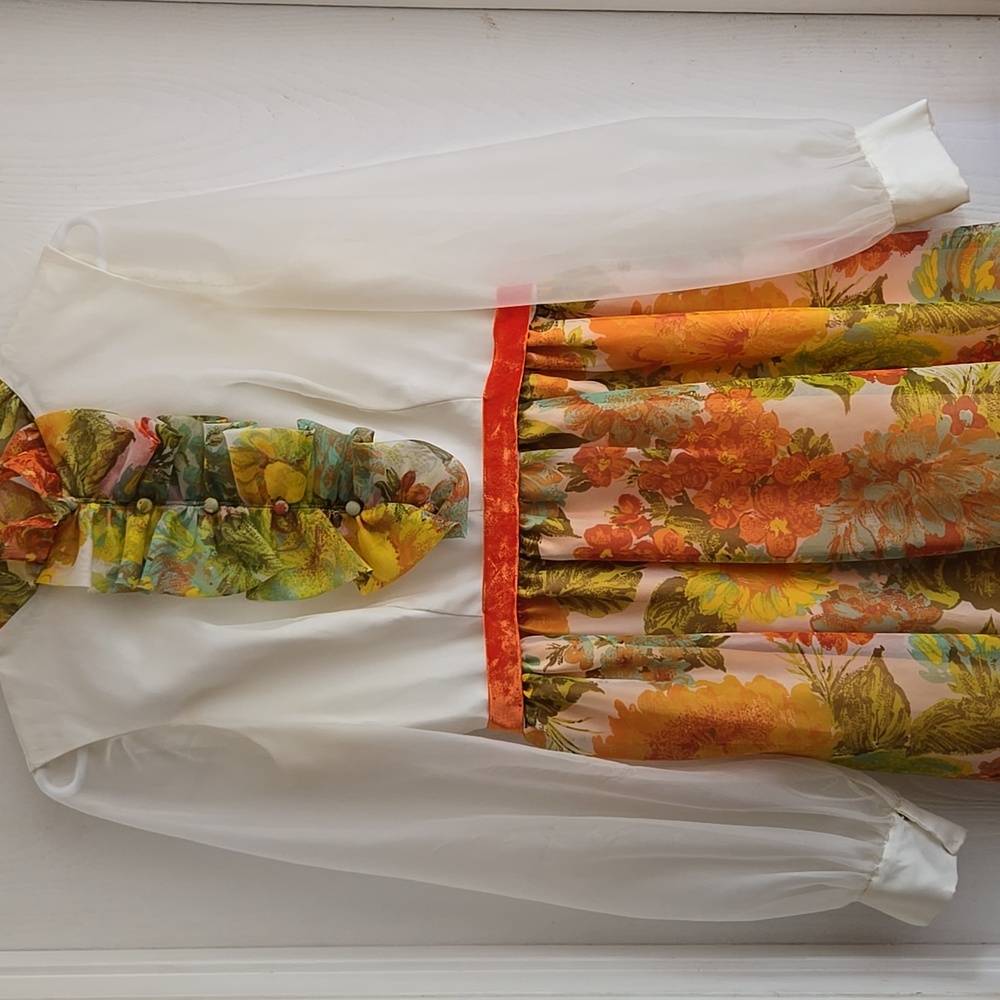 ⭐️ Host Pick⭐️ X2  Vintage |  Rare Time Fashions 1970s' Floral Maxi Dress - Picture 11 of 15